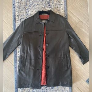 Vintage Leather Coat - Genuine Soft Leather